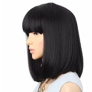 (Wig )Peluca negra corta arriba del hombro